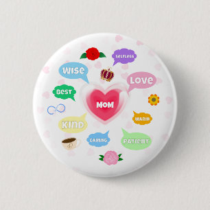 Mothers Day Best Mom Word Clouds Queen Crown Love Button