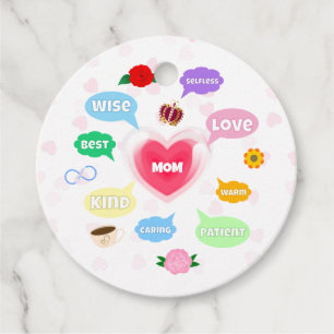 Mothers Day Best Mom Word Clouds Queen Crown Love Favor Tags