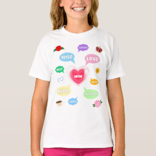 Mothers Day Best Mom Word Clouds Queen Crown Love T-Shirt