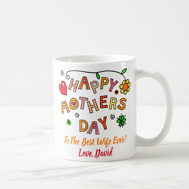 Mother's Day Best Wife Mom Ever Two Photos Coffee Mug (Right)