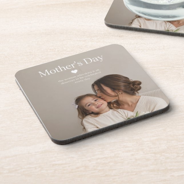 Mother's day  beverage coaster (Left Side)