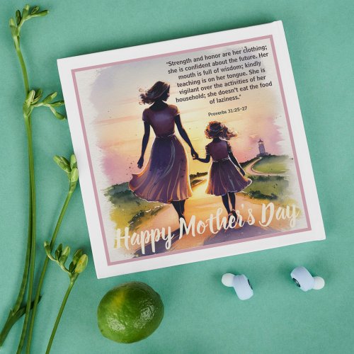 Mothers Day Bible Verses Proverbs 31 25_27 Holiday Card