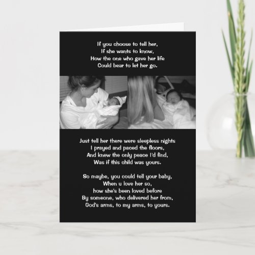 Mothers Day Birth mother or Adoptive Mom Card