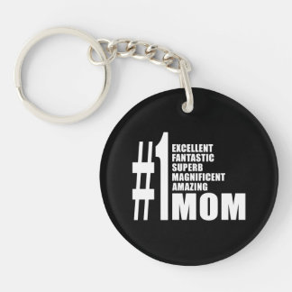 Mothers Day Birthdays Christmas Number One Mom Keychain