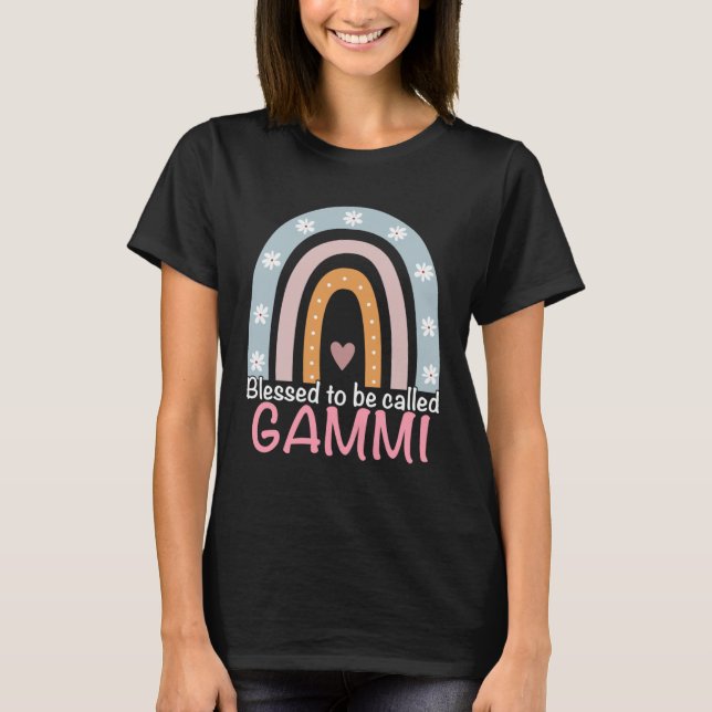 Mothers Day Blessed To Be Called Gammi Rainbow Gam T-Shirt (Front)