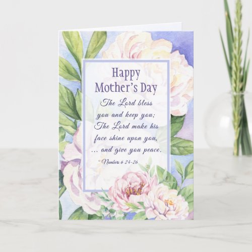 Mothers Day Blessing Bible Verse Floral  Holiday Card
