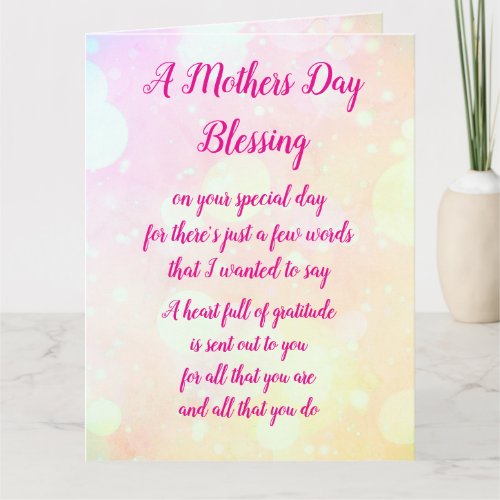 Mothers Day Blessing greeting Card