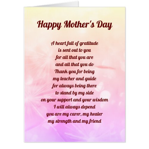 Mothers Day Blessing greeting Card