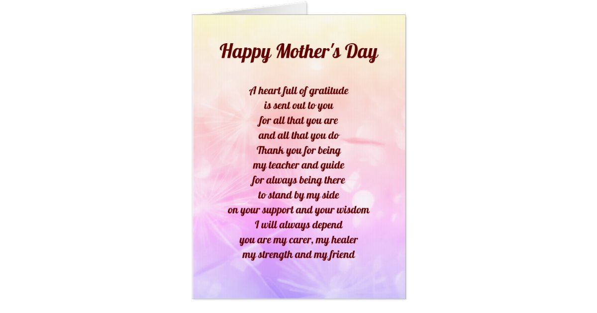 Mothers Day Blessing greeting Card | Zazzle