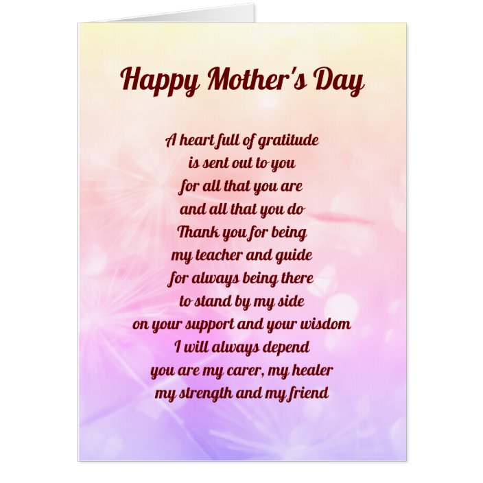 Mothers Day Blessing greeting Card | Zazzle