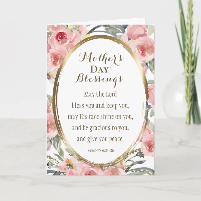 Mother's Day Blessings Bible Verse Elegant Floral Card | Zazzle