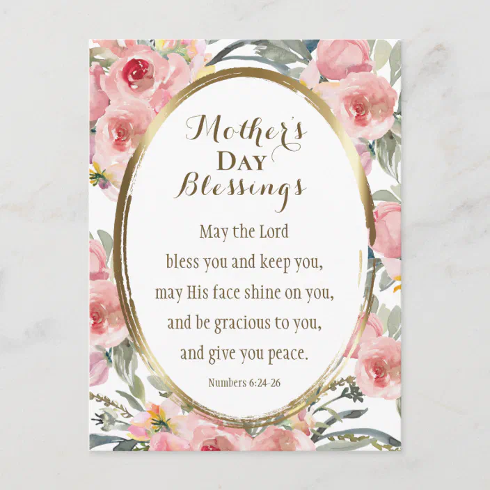 Mothers Day Bible Verse Images Mother's Day Blessings Bible Verse Elegant Floral Postcard | Zazzle.com