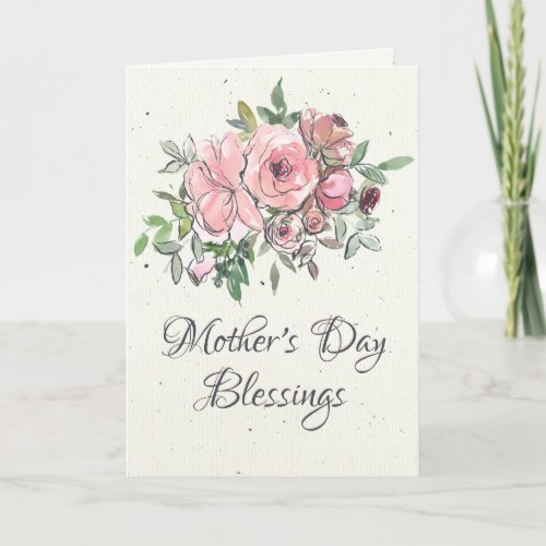 Mothers Day Blessings Bible Verse Floral Holiday Card