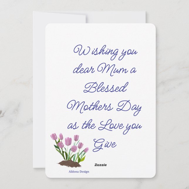 Mothers day Blessings Holiday Card (Back)