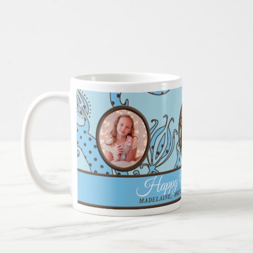 Mothers Day Blue and Brown 3 Photo Coffee Mug