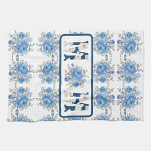 Mothers Day Blue Floral Mom Kitchen Towel