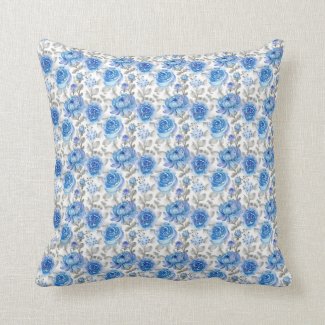 Mothers Day Blue Rose  Throw Pillow