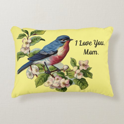Mothers Day Bluebird Accent Pillow