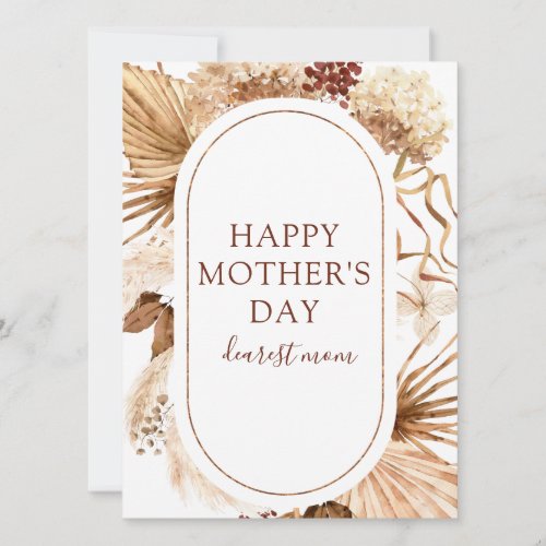 Mothers Day Boho Floral Greeting