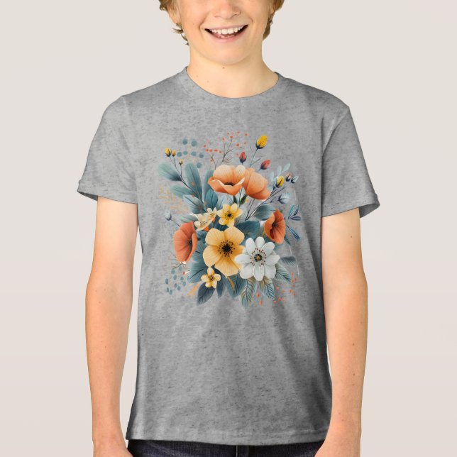 Mother's Day Boho Flowers Clipart-619830 Tri-Blend Shirt (Front)