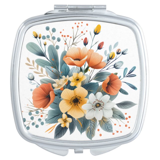 Mother's Day Boho Flowers Clipart-61983 Compact Mirror (Front)
