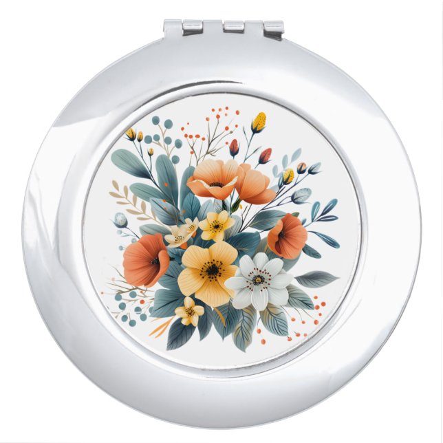 Mother's Day Boho Flowers Clipart-61983 Compact Mirror (Front)