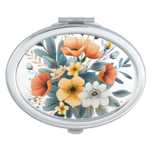 Mother's Day Boho Flowers Clipart-61983 Compact Mirror