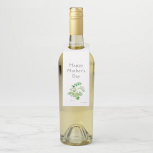 Mother's Day Botanical Watercolor Bottle Hanger Tag