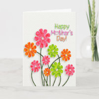 Mother's Day - Bright Fun Flowers Card