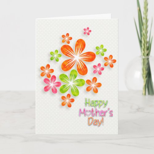 Mothers Day _ Bright Fun Flowers  Hearts Card