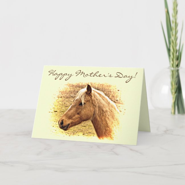 Mothers Day Brown Horse Animal Card