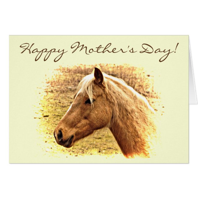 Mothers Day Brown Horse Animal Card