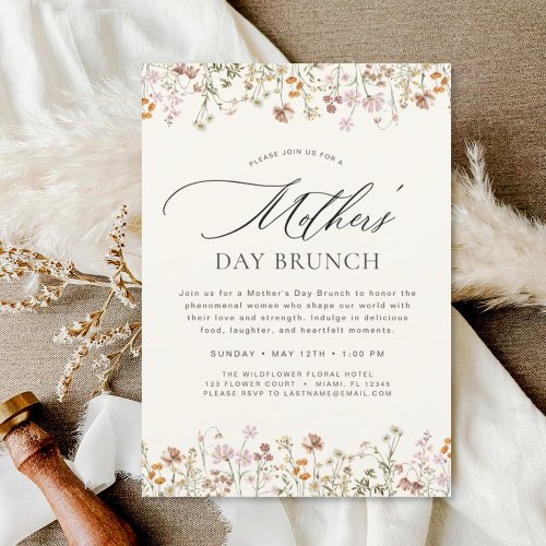 Mothers Day Brunch Boho Terracotta Invitation