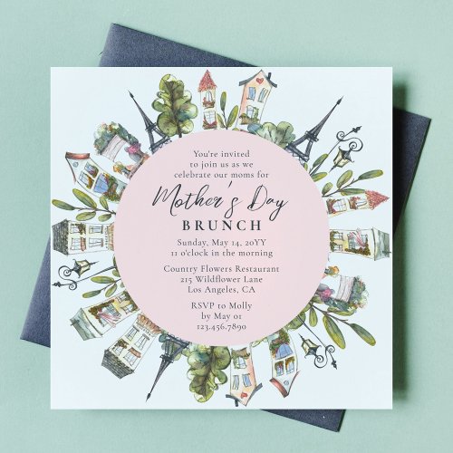 Mothers Day Brunch Elegant French Paris Invitation