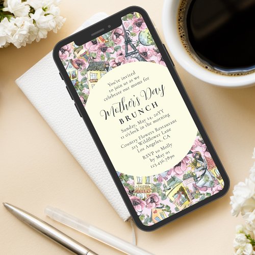 Mothers Day Brunch Elegant French Paris Invitation