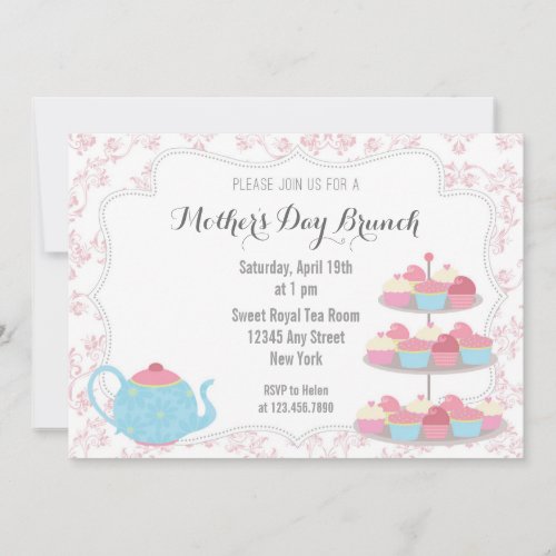 Mother's Day Brunch Invitation Floral Pink