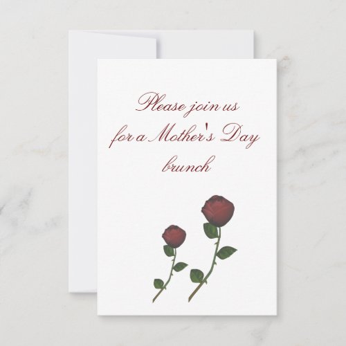 "Mother's Day Brunch" - Long-stemmed Red Rose Duo  Announcements