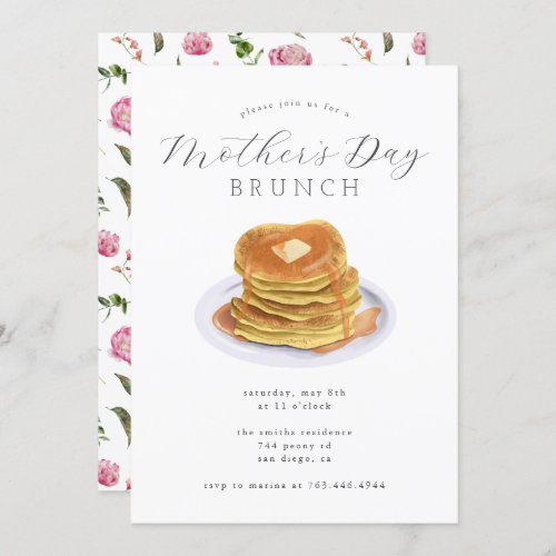 Mothers Day Brunch  Pancakes Invitation