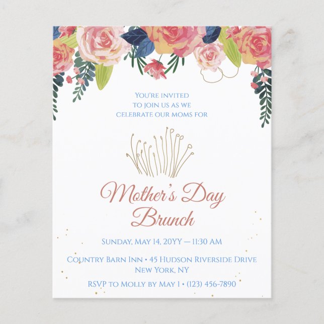 Mother's Day Brunch Party Invitation Flyer (Front)