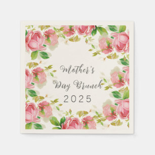 Mother's Day Brunch - pink roses Napkins