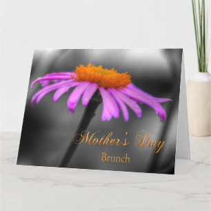 Mothers Day Brunch Purple and Orange Coneflower Card