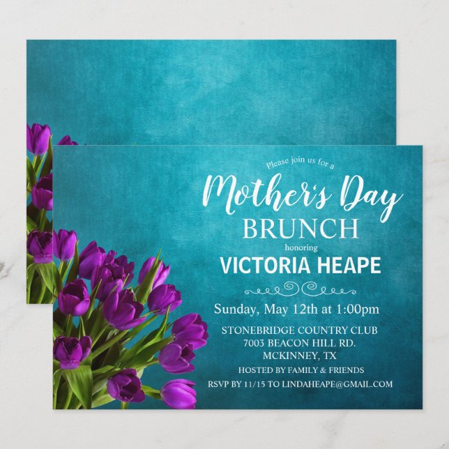 Mother's Day Brunch Tulip Floral Invitation (Front/Back)