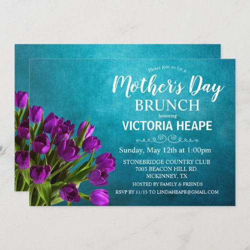 Mothers Day Brunch Tulip Floral Invitation