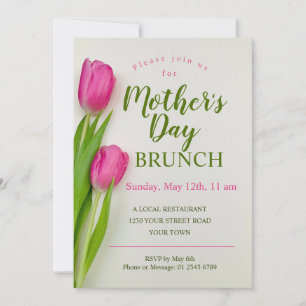Mother's Day Brunch Tulip Floral Invitation