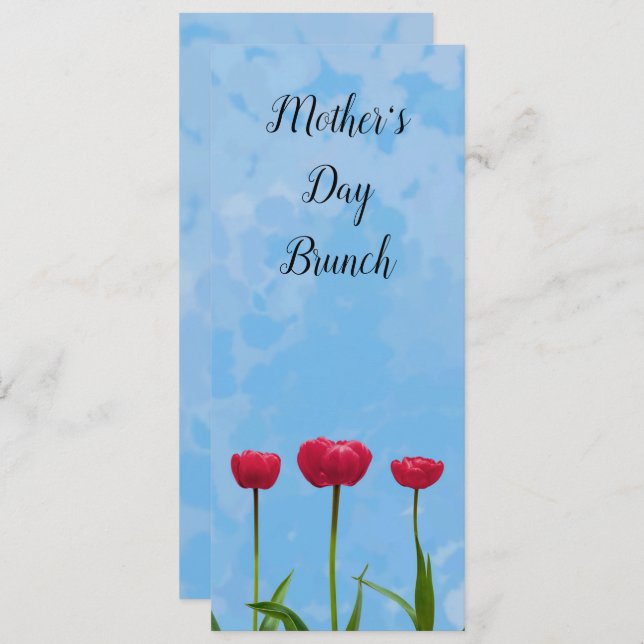 Mother's Day Brunch Tulips Invitation (Front/Back)