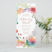 Mother's Day Brunch Watercolor Wildflowers Floral Invitation (Standing Front)