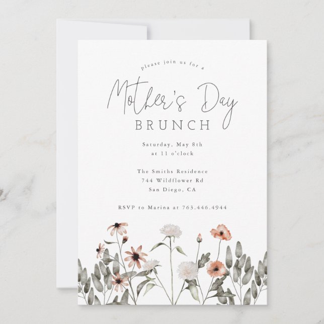 Mother's Day Brunch | Wildflower Invitation (Front)