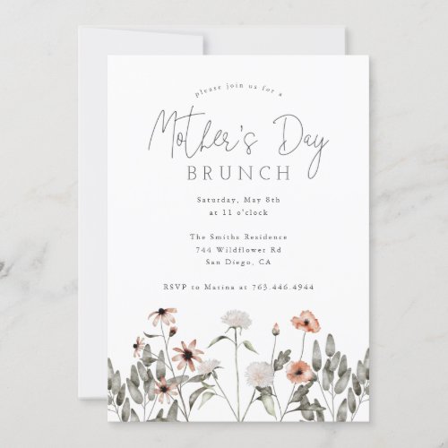 Mothers Day Brunch  Wildflower Invitation