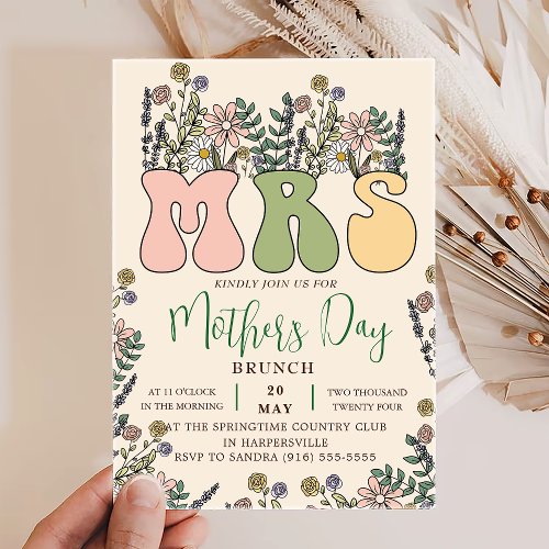 Mothers Day Brunch Wildflower Mama  Invitation