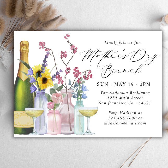 Mother's Day Brunch | Wildflowers and Champagne Invitation (Creator Uploaded)